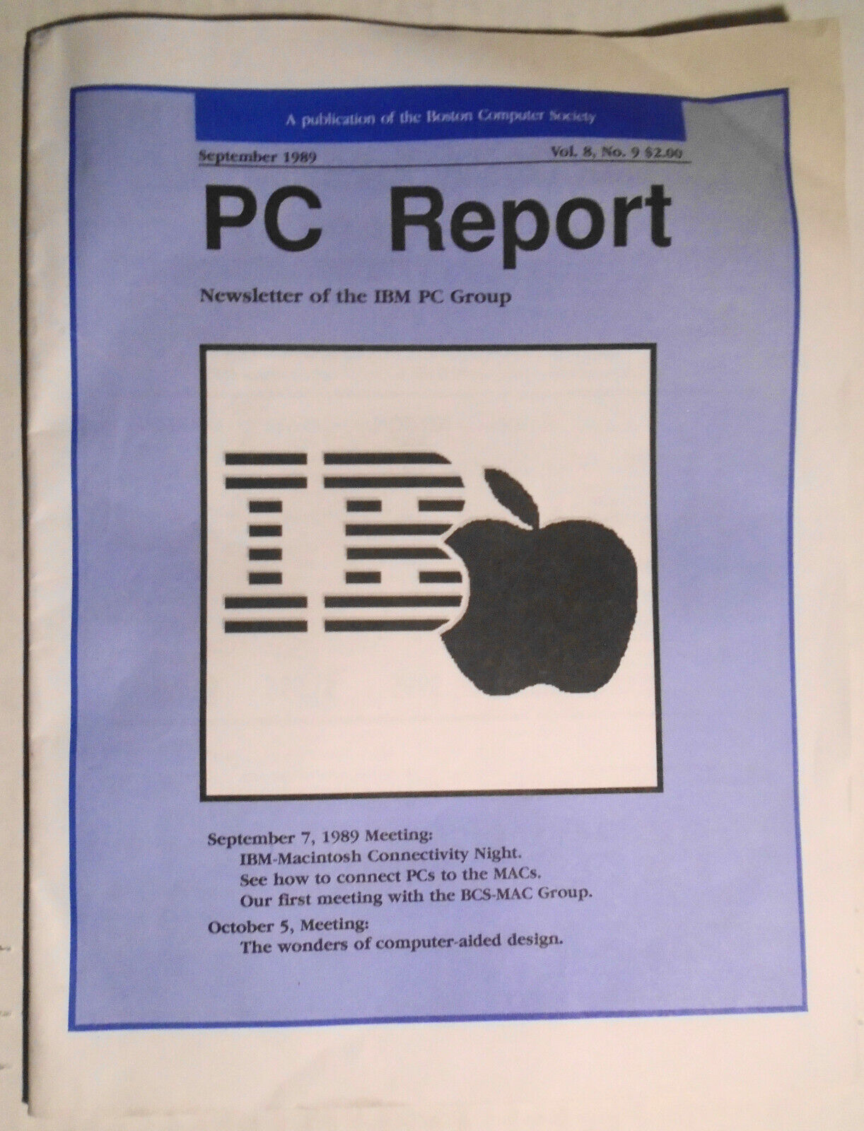 PC Report, September 1989 - a publication of the Boston Computer Society