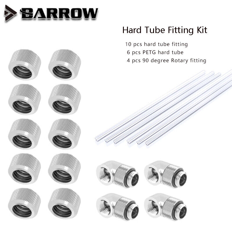 Barrow OD12/14/16mm Hard Tube Fitting Kit Water Cooling Metal Connector G1/4\'\'