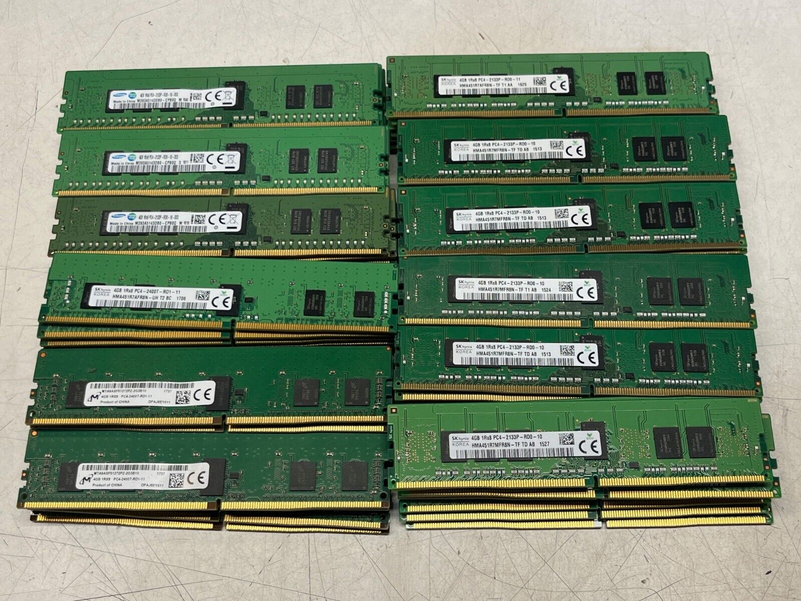Lot of 80 Mixed Brands / Speeds 4GB DDR4-2400T DDR4-2133P   Server Memory