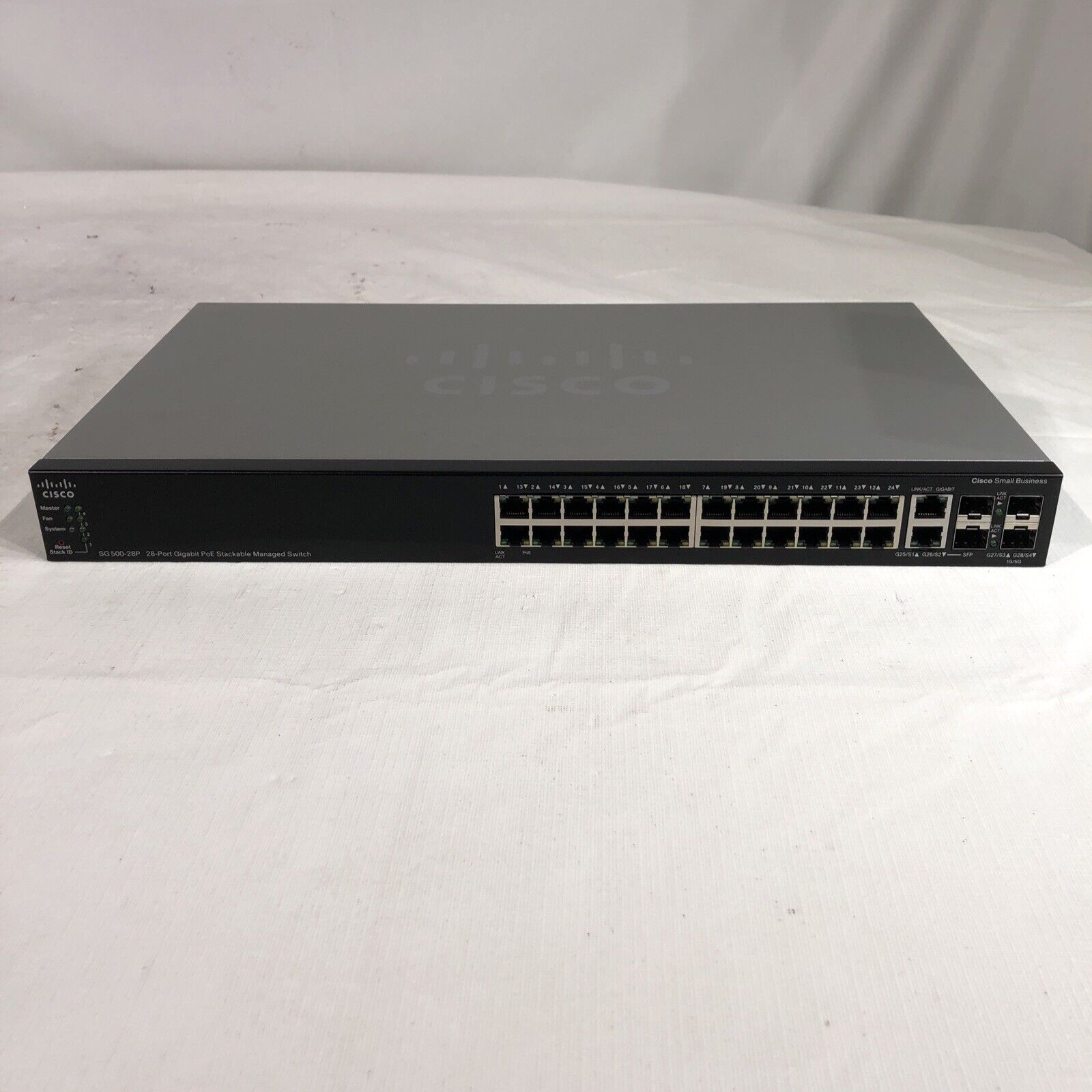 Cisco SG500-28P-K9 28 Port Gigabit PoE Stackable Managed Network Switch