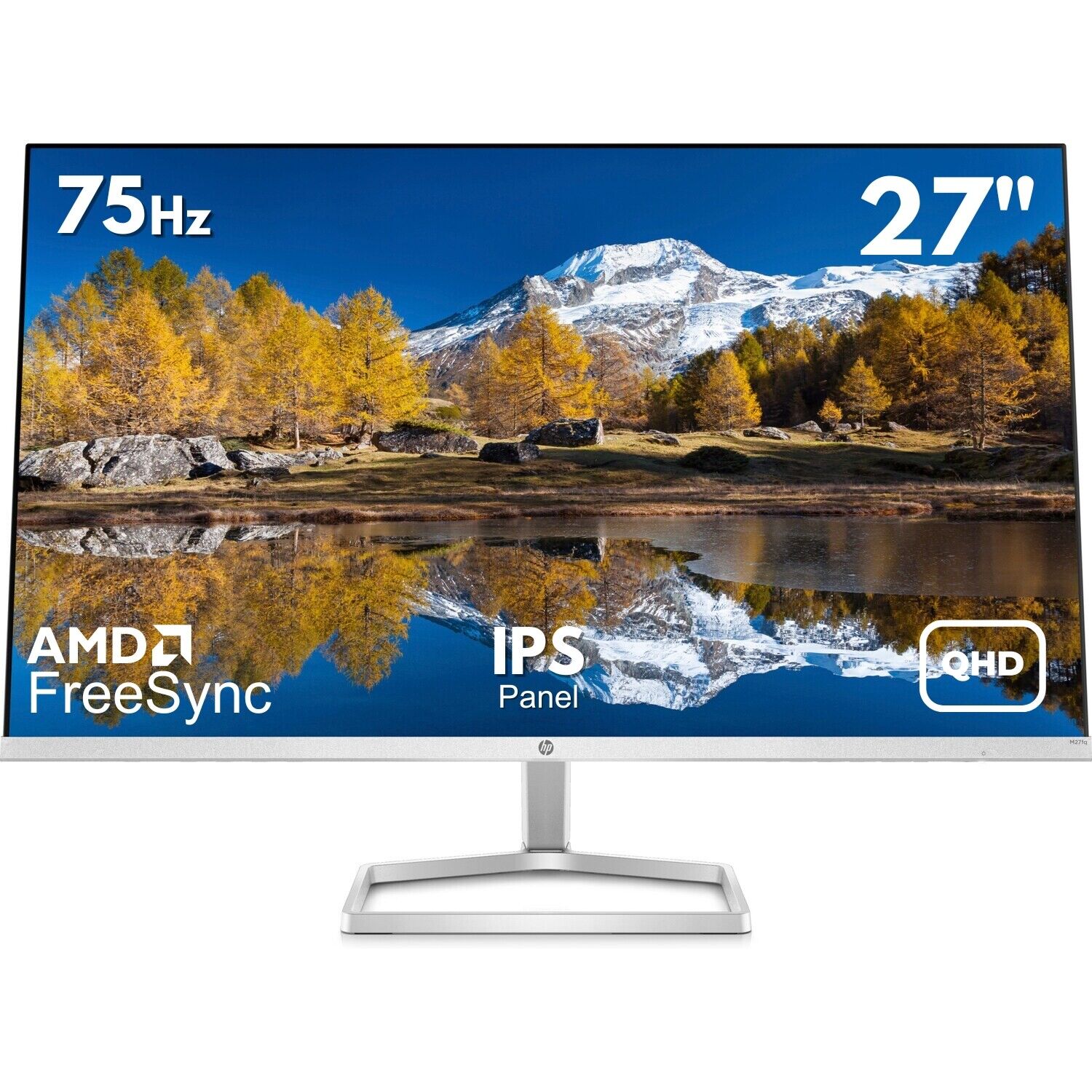 HP M27fq QHD Monitor - Computer 27-inch IPS Display (1440p) Silver - 2H4B5AA